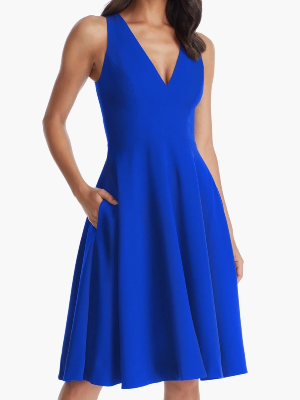 Dress the Population Catalina Fit & Flare Cocktail Dress electric blue size Med